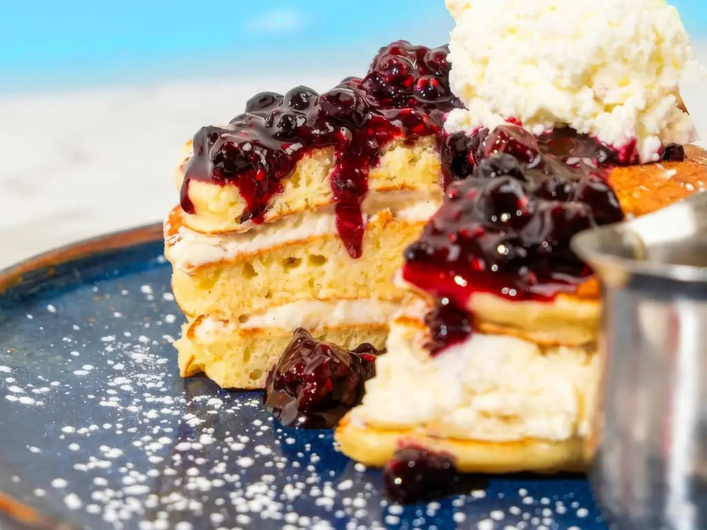 Berries & Cream Cloud Pancake Stack