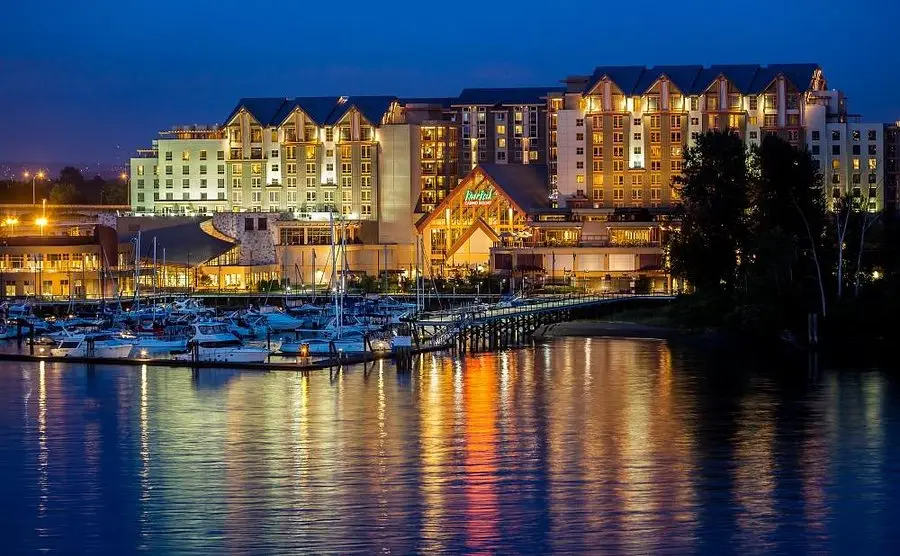 River Rock Casino Resort with waterfront view